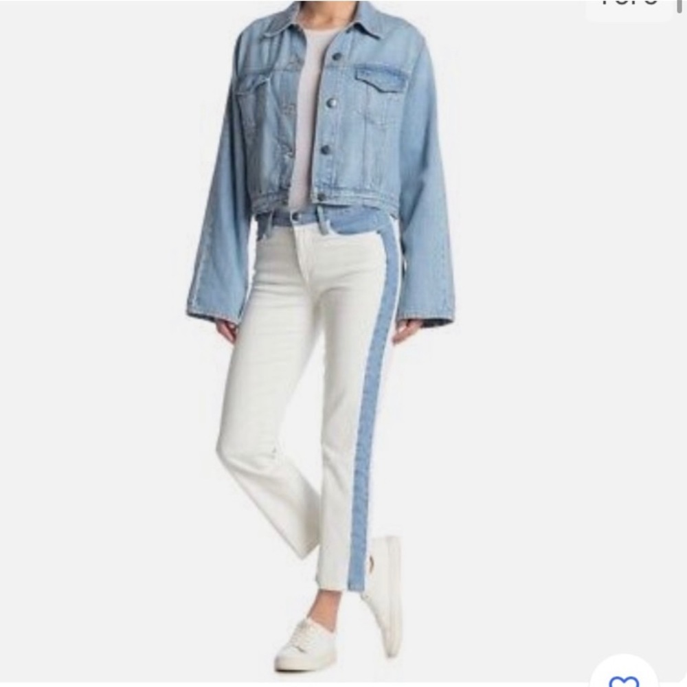 Frame | Le High Straight 2 Tone White/Blue Jeans